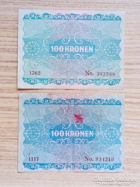 100 Korona 1922, 2 pcs.