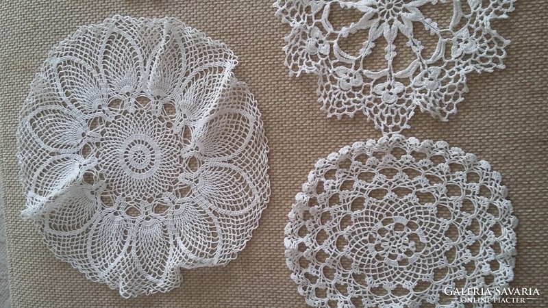Old crochet, needlework, 8 pieces together