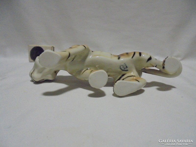 Royal Dux porcelán tigris - szobor, nipp, figura