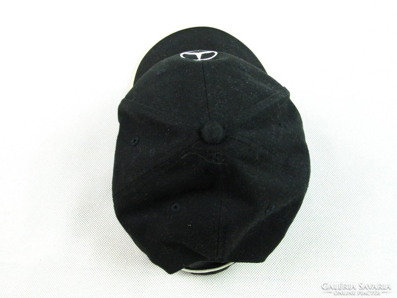 Original beige brimmed black mercedes-benz baseball cap with daimler ag logo