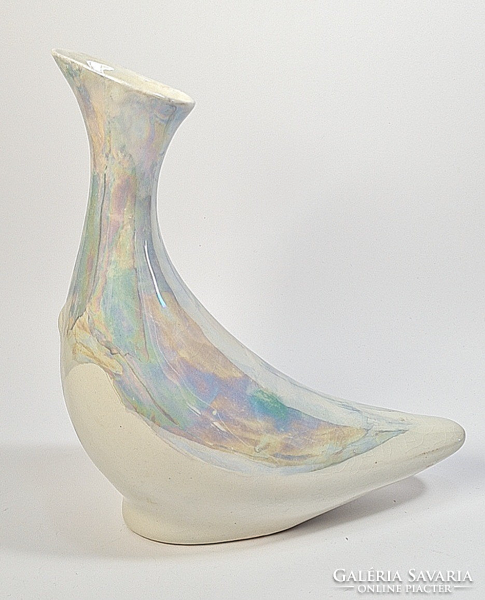 Retro, stylized bird-shaped applied art ceramic vase