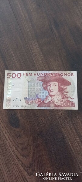 500 Swedish kroner, still redeemable, folded, folded banknote