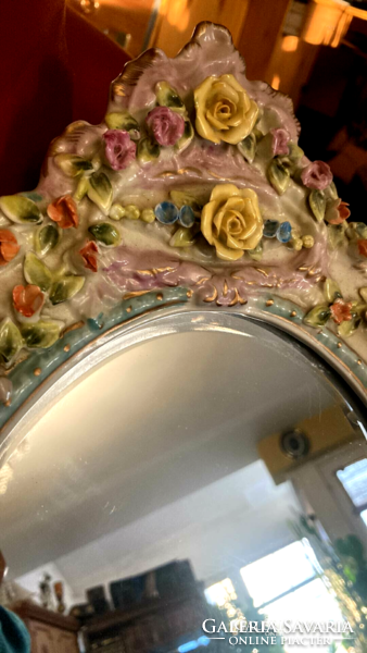 Baroque porcelain mirror