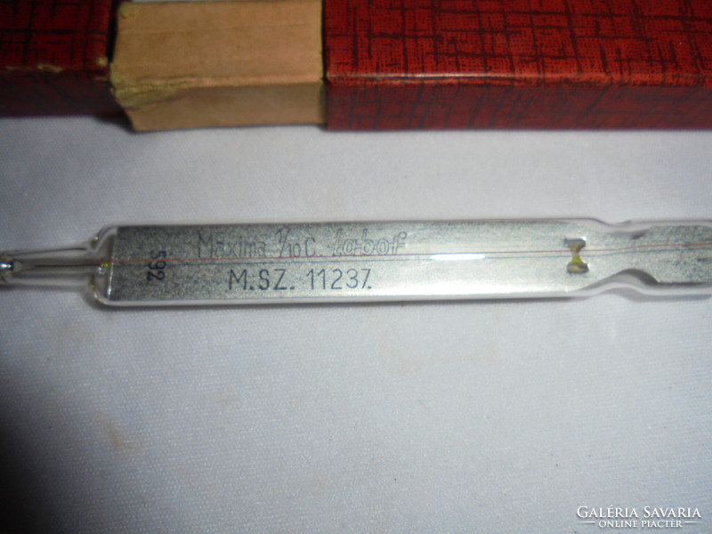 Old mercury thermometer in a paper case - original price HUF 16.20