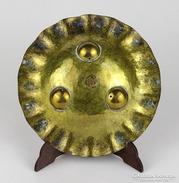 1Q946 hand-hammered Austrian art deco copper bowl serving bowl Vienna 14.7 Cm