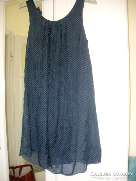 Silk - dark blue dress with silk content, airy