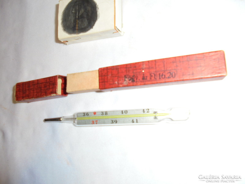 Old mercury thermometer in a paper case - original price HUF 16.20
