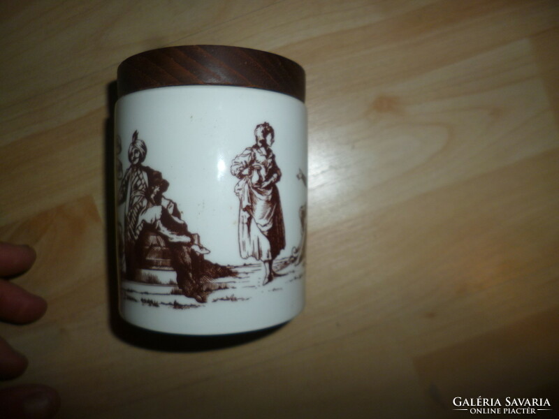 Jelzett német porcelán kávé tároló