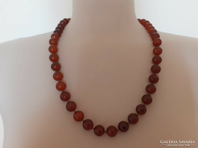 Brown (amber imitation) plastic necklace