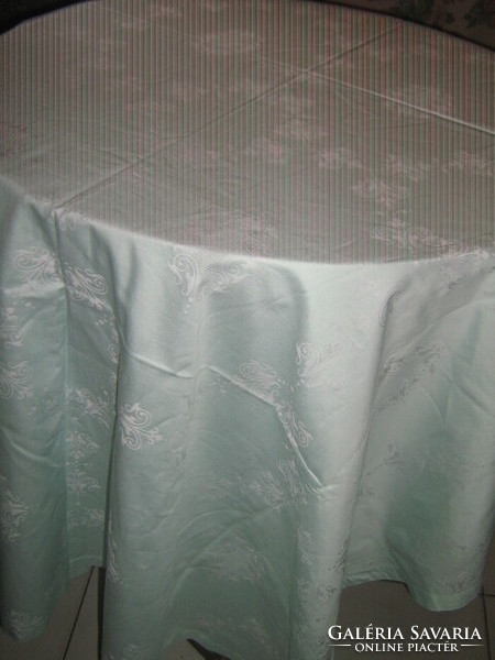 Beautiful pale green barley patterned damask tablecloth