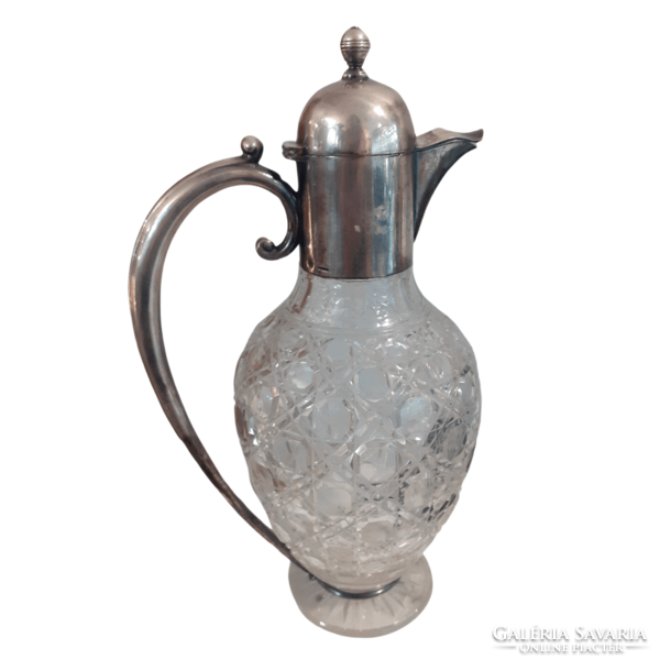 Silver decanter with engraved glass ez418