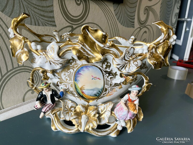 French hand-painted and gilded large table centerpiece