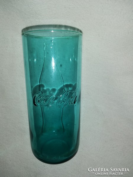 Coca Cola-s ritka mintás, zöld színű sorszámozott retro üvegpohár