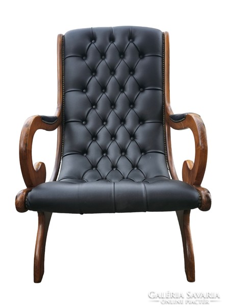 A811 original English chesterfield leather lounge chair