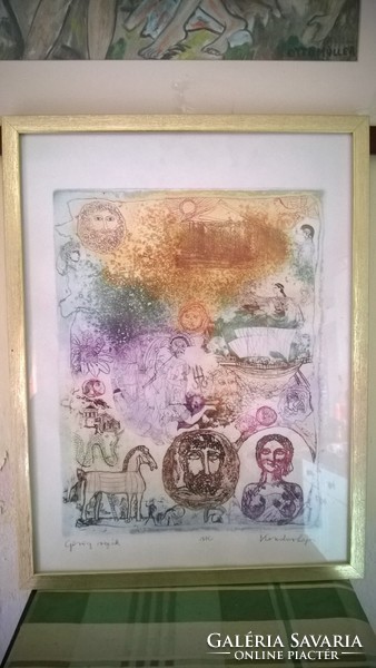 Kondor Lajos Görög regék +hozzáillő keret 42x32 cm fassimile