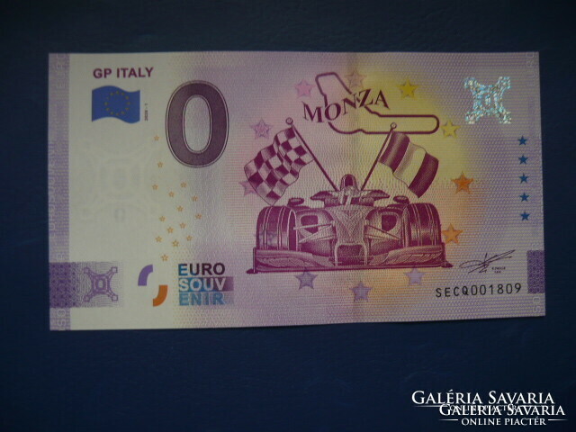 Italy 0 euro 2020 form-1 italian gp monza! Rare commemorative paper money! Ouch!