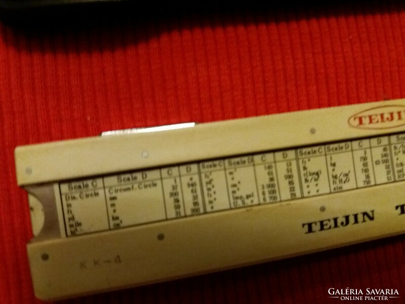 Old teijin tetron leather case Japanese logarithmic analog calculator in good condition according to the pictures