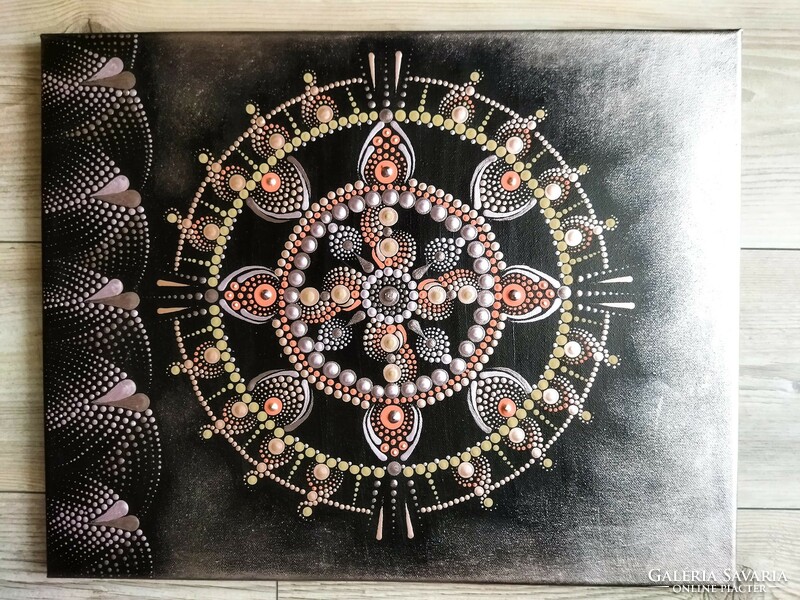 Metál mandala vászonkép