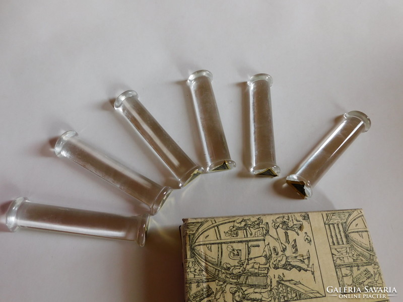 Vintage ólomkristály késbak készlet -  6 darabos