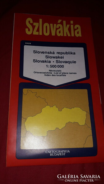 Retro fényes papír CARTOGRÁFIA tékép SZLOVÁKIA kiváló állapot 85 x 65 cm képek szerint