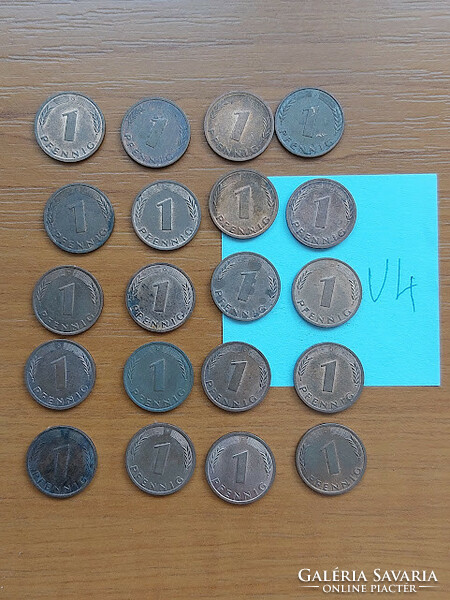 Germany nszk 1 pfennig 20 pieces mixed year verde v4