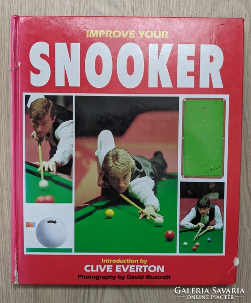 Clive everton - improve your snooker c. Book + original peter ebdon signature