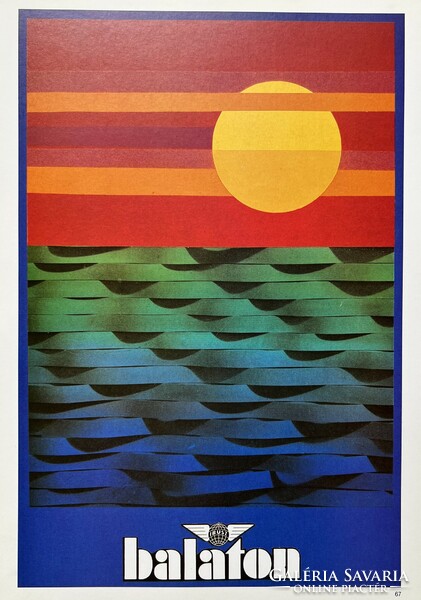 BALATON - IBUSZ bauhaus stílusú plakát 1980-es évek offset print - Kemény Éva