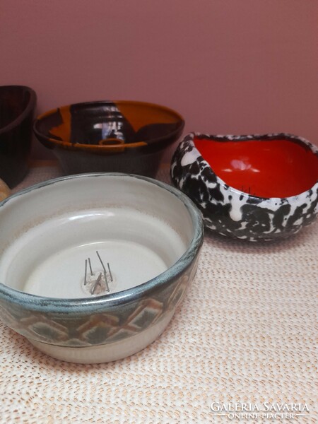 6 Ikebana flower bowls together