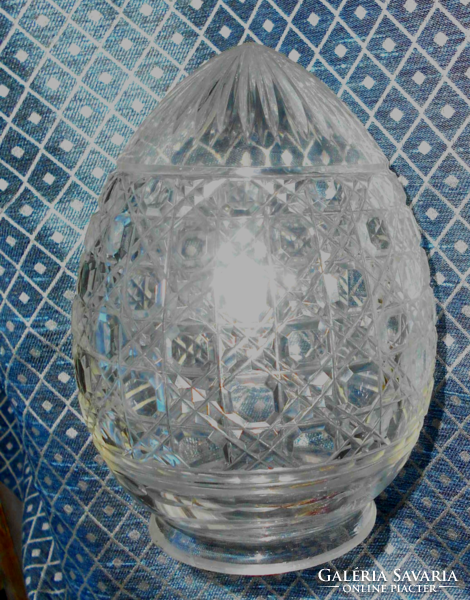 Antik kristály lámpabúra csiszolt üveg