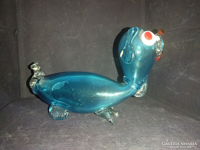 Large Murano glass dachshund. Dachshund.