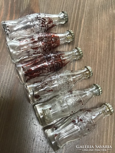 Old miniature coca-cola bottle with metal cap, 6 pcs.