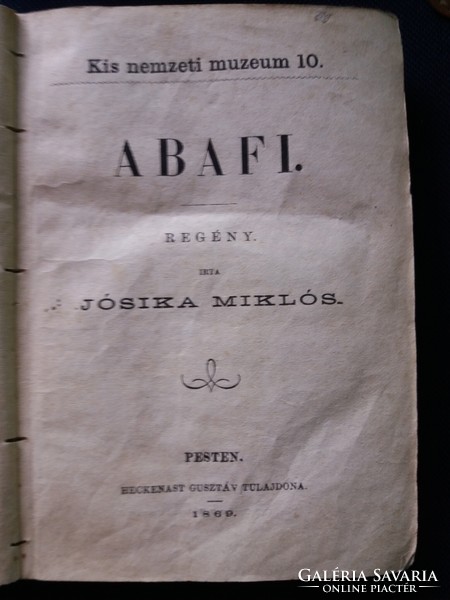 Jósika Miklós Abafi.Antik könyv!1869!Heckenast Gusztáv tulajdona!!!!