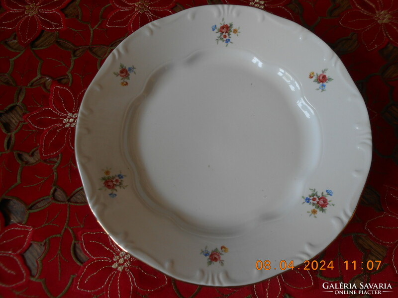 Zsolnay virág mintás lapos tányér