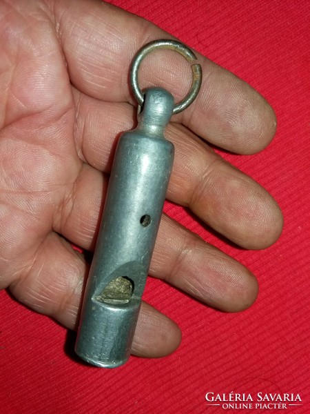 Antique working metal aluminum scout whistle in good condition as shown in pictures