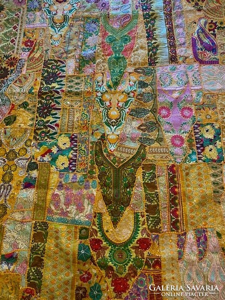 Indiai patchwork takaró