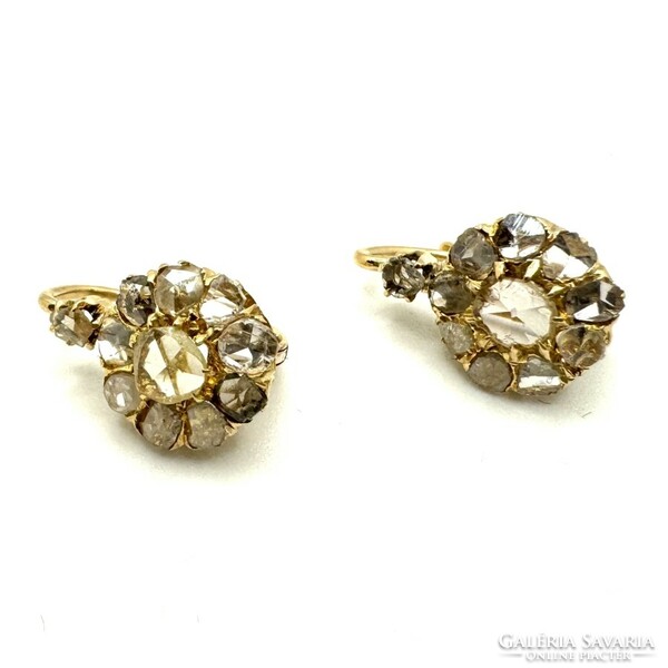 Art deco earrings with rose cut diamonds