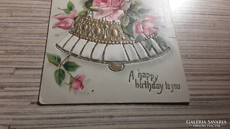 Antique embossed greeting postcard.