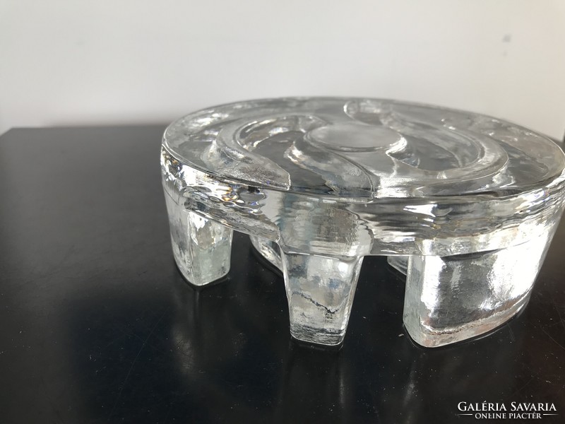 Georgshütte vastag kristályüveg gyertyatartó, melegentartó V. - Bel Mondo sorozat (M108)