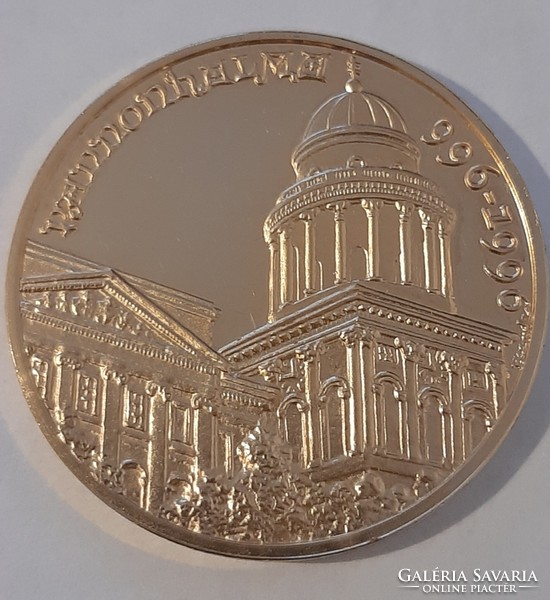 György Bognár ii. Pope John's visit to Pannonhalma gilded commemorative medal 42.5 mm