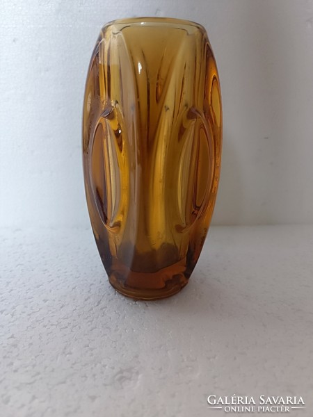 Retro mcm vintage rosice amber vase