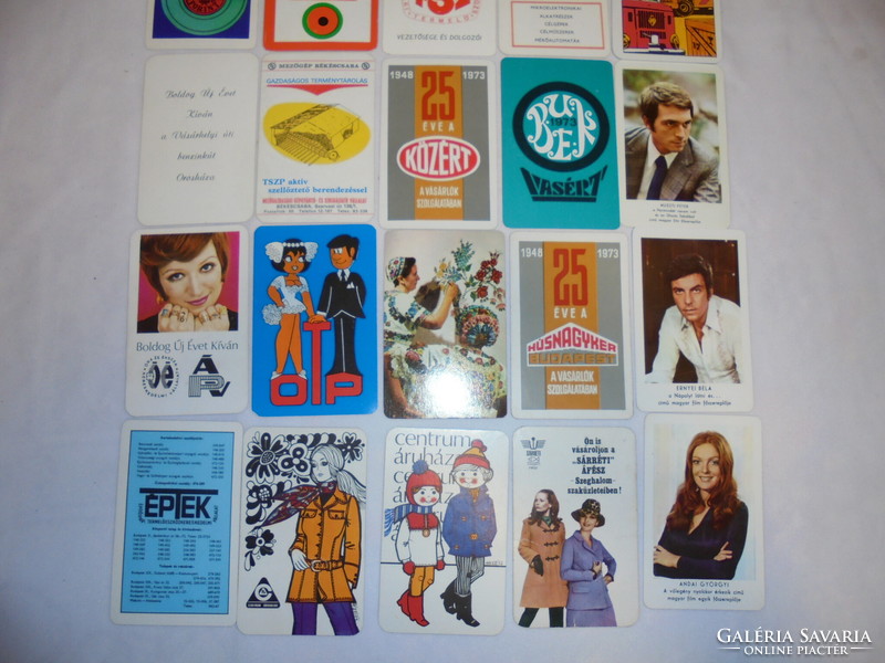 Twenty-five old card calendars - 1973 - together