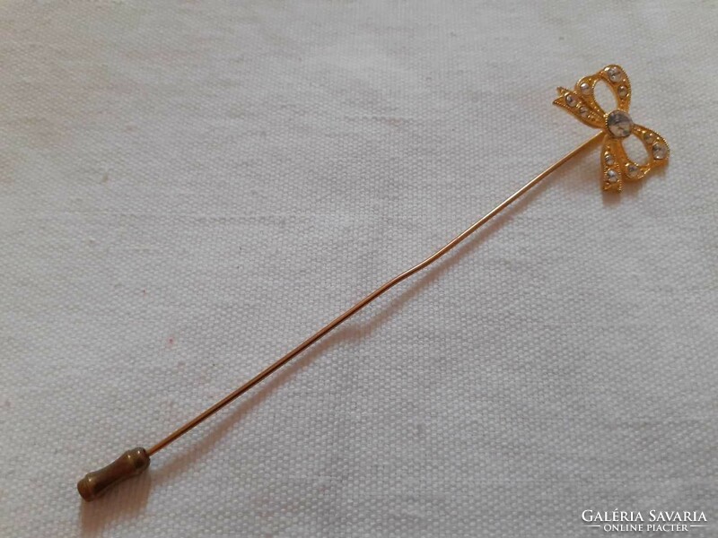 Vintage bow-shaped brooch, hat pin, pin