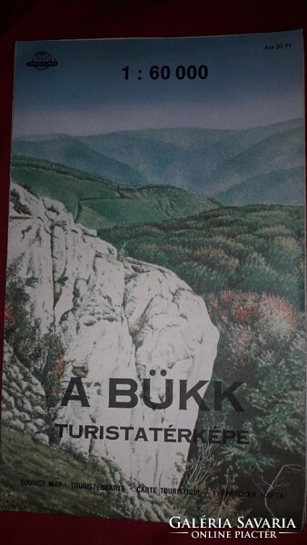 Retro glossy paper cartography hiking map in beech excellent condition 67 x 46 cm according to pictures