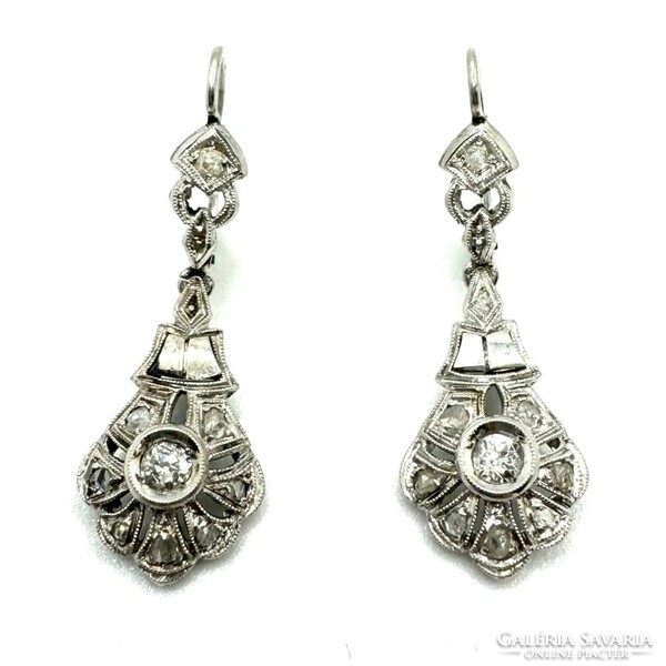 Art deco white gold earrings with diamonds