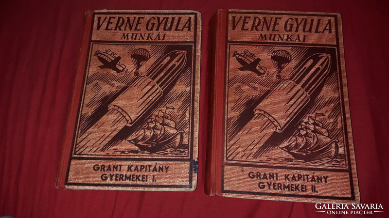 Antique cc. 1920 Gyula Verne: Captain Grant's children i-ii. According to novel pictures, source art institute