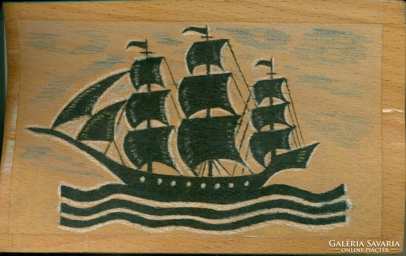 Unique postcard painted on plywood