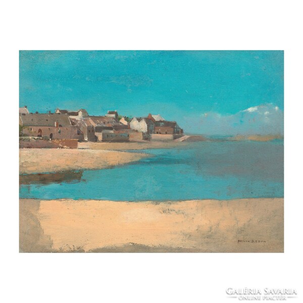 Village on the coast in Brittany 1880 reproduction of the work of the painter Odilon Redon