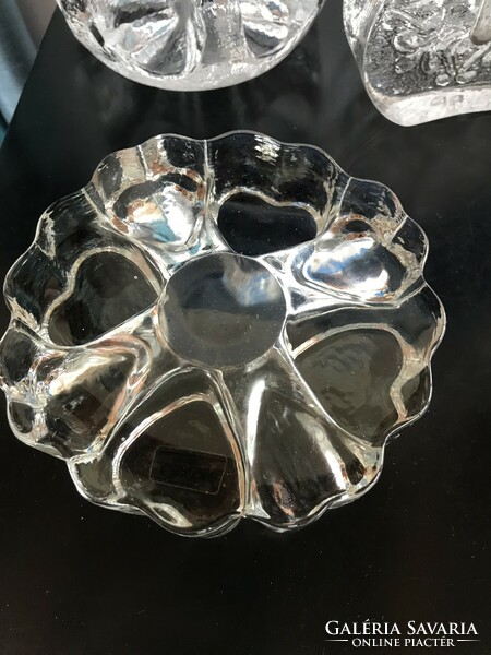 Thick crystal glass candle holder, warmer, ashtray with Decoré mark - bel mondo series (m108)