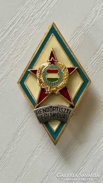 Kádár era 1974 police officer college enamel badge 27x46 mm