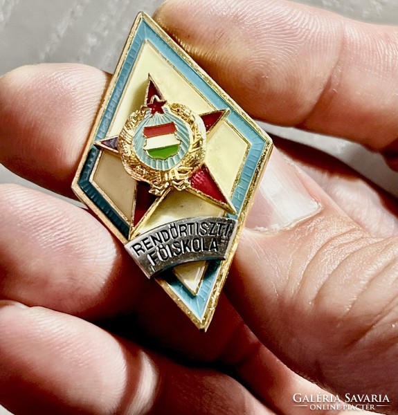 Kádár era 1974 police officer college enamel badge 27x46 mm